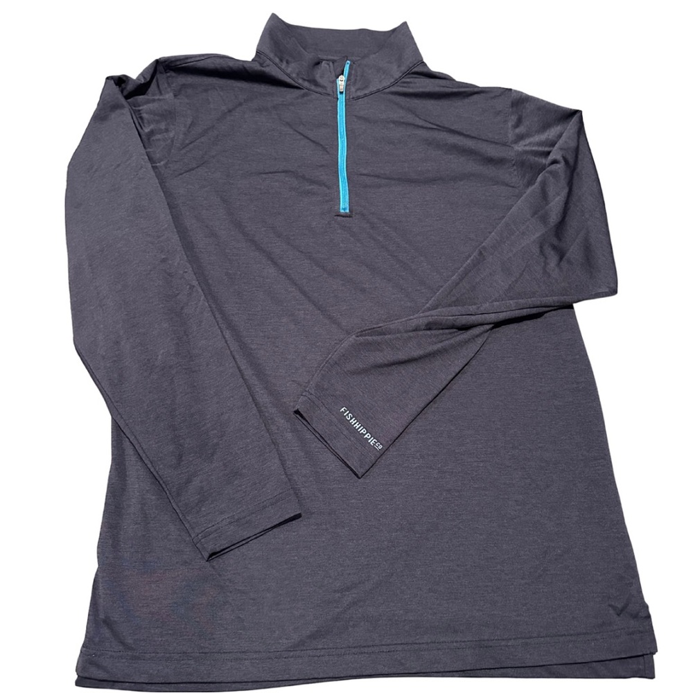 Fish Hippie Boden Streak Heather Navy Performance 1/4 Zip Pullover